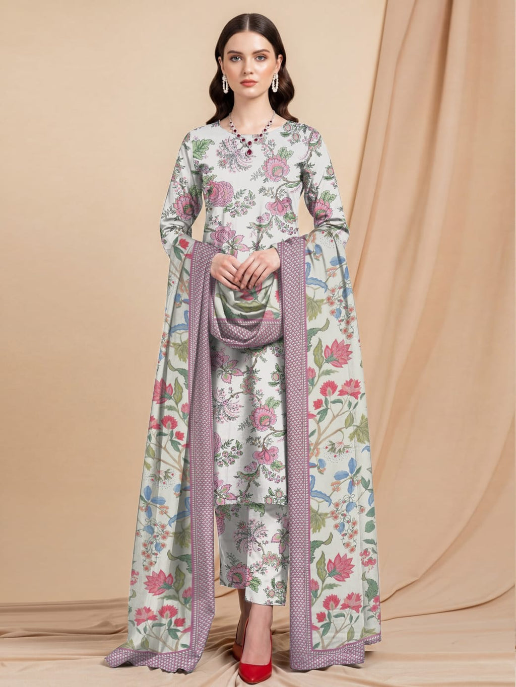 Zarai Premium Lawn - WOMEN SUIT - 3 PCS - ZPL08